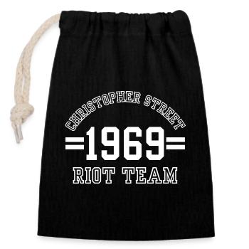 Équipe anti-émeute de Christopher Street 1969 - Sac cadeau en coton avec cordon (14 x 20 cm) - noir - Devant
