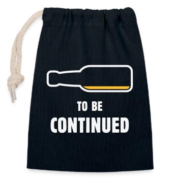 À suivre (Bier / Bierchen / NEG 2C) - Sac cadeau en coton avec cordon (14 x 20 cm) - bleu marine - Devant
