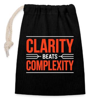 Logo Designer Clarity Beats Creative Designer - Closable cotton gift bag (14x20cm) - black - Front