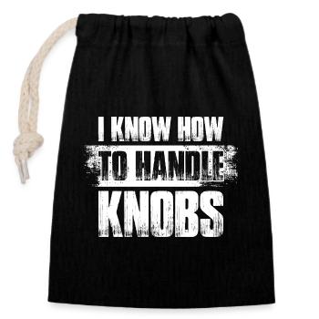 Handle knobs Sound engineer Sound engineer - Closable cotton gift bag (14x20cm) - black - Front