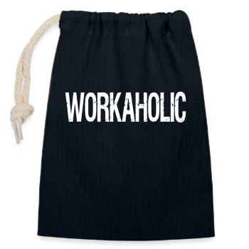 Workaholic - Verschließbarer Geschenkbeutel aus Baumwolle (14x20cm) - Navy - Vorne