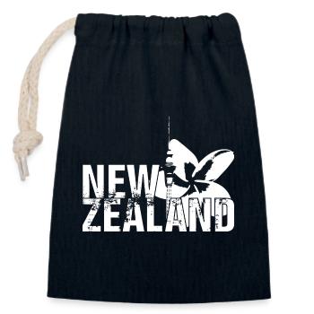 New Zealand - Sac cadeau en coton avec cordon (14 x 20 cm) - bleu marine - Devant