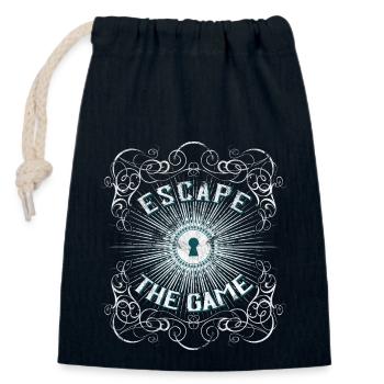 Escape the Game - for Exit Room fans (washed look) - Closable cotton gift bag (14x20cm) - navy - Front