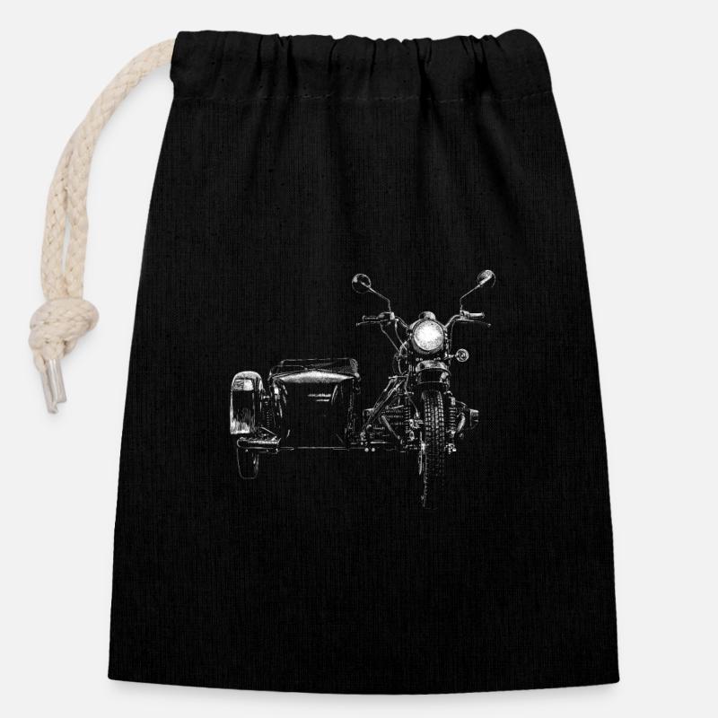 Oural - Sac cadeau en coton avec cordon (14 x 20 cm) - noir