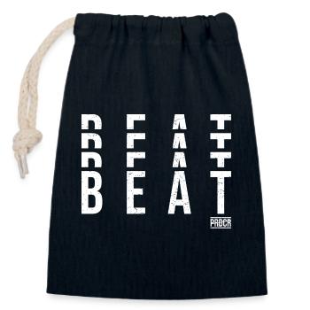 Beats Vertikale Typografie - Verschließbarer Geschenkbeutel aus Baumwolle (14x20cm) - Navy - Vorne