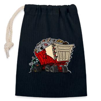 0956 Wagen RUIN - Verschließbarer Geschenkbeutel aus Baumwolle (14x20cm) - Navy - Vorne