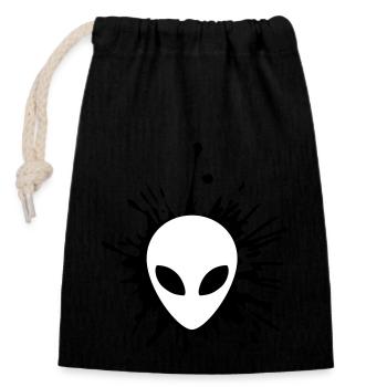 Blob extraterrestre de gouttes - Sac cadeau en coton avec cordon (14 x 20 cm) - noir - Devant