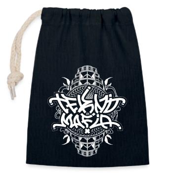 Tekno Mafia Free Party - Sac cadeau en coton avec cordon (14 x 20 cm) - bleu marine - Devant
