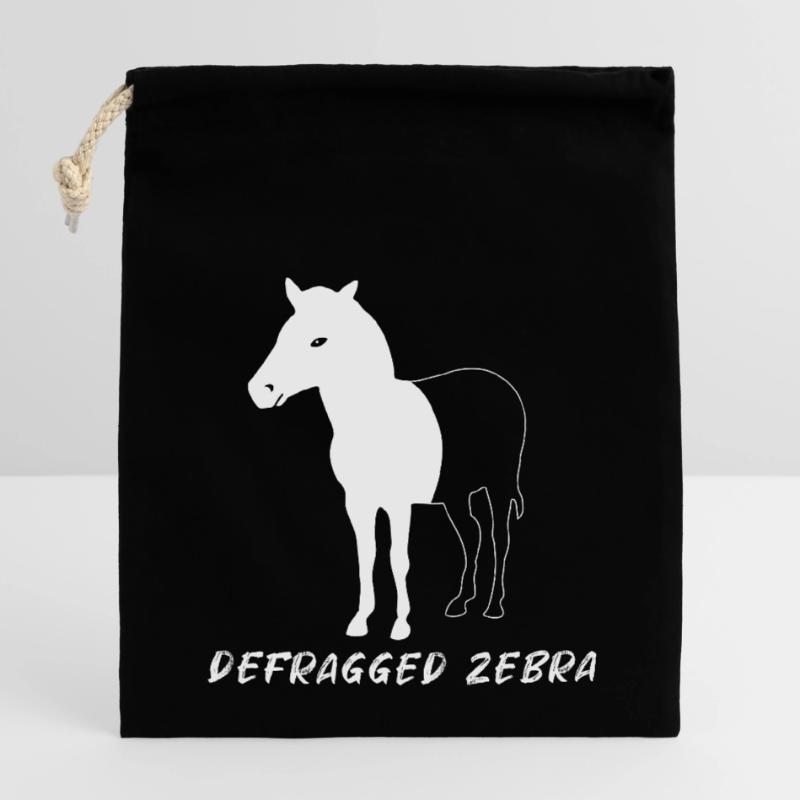 Cadeau de programmeur Geek Admin de Zebra défragmenté Sac cadeau en coton avec cordon (14 x 20 cm)