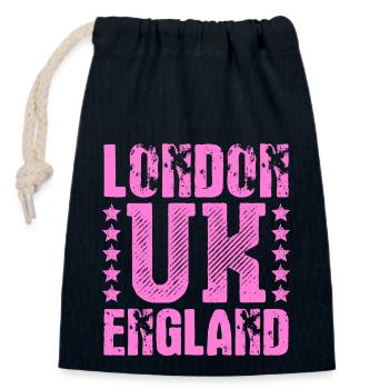 London - Verschließbarer Geschenkbeutel aus Baumwolle (14x20cm) - Navy - Vorne