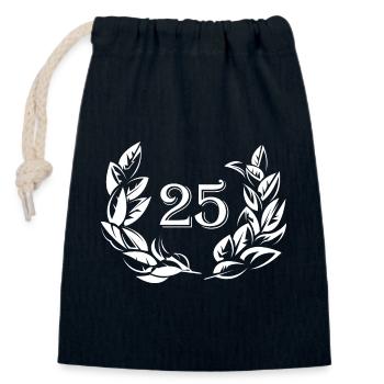 25 years anniversary anniversary laurel symbol - Closable cotton gift bag (14x20cm) - navy - Front