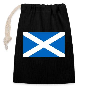 Drapeau de l’Écosse - Sac cadeau en coton avec cordon (14 x 20 cm) - noir - Devant