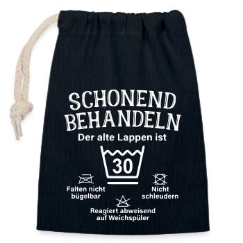 Schonend Behandeln - 30.Geburtstag , Der alte - Verschließbarer Geschenkbeutel aus Baumwolle (14x20cm) - Navy - Vorne