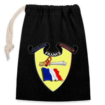 Firefighter Firefighter Pennant of France Firefighter Coat of Arms Firefighter - Closable cotton gift bag (14x20cm) - black - Front