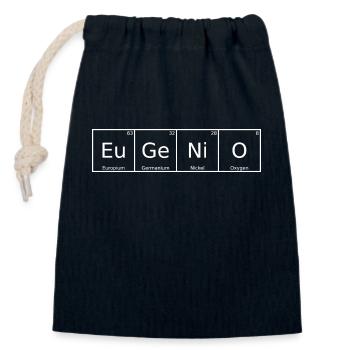 Eugenio Name First Name Chemistry Periodic Table Element - Closable cotton gift bag (14x20cm) - navy - Front