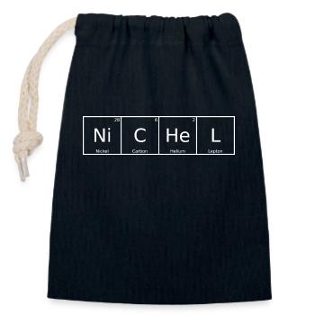 Nom de niche Prénom Chimie Éléments du tableau périodique - Sac cadeau en coton avec cordon (14 x 20 cm) - bleu marine - Devant
