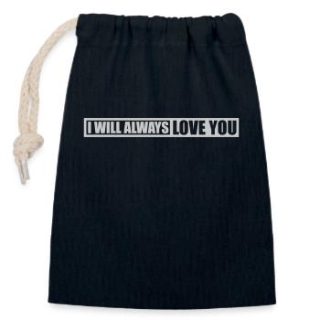 I will always love - Closable cotton gift bag (14x20cm) - navy - Front