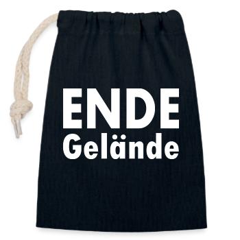 Ende gelände - Verschließbarer Geschenkbeutel aus Baumwolle (14x20cm) - Navy - Vorne