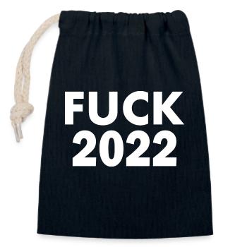 Fuck 2022 - Closable cotton gift bag (14x20cm) - navy - Front