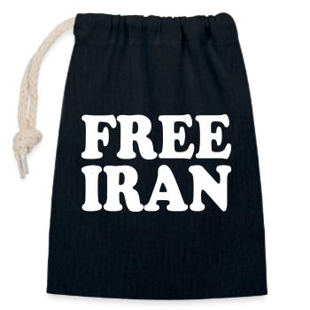 Free iran - Verschließbarer Geschenkbeutel aus Baumwolle (14x20cm) - Navy - Vorne