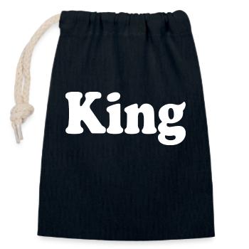 King - Verschließbarer Geschenkbeutel aus Baumwolle (14x20cm) - Navy - Vorne