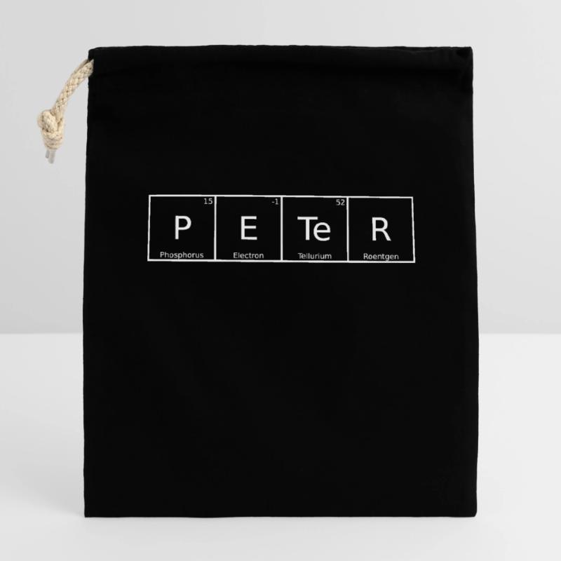 Peter Name First Name Chemistry Periodic Table Elements Closable cotton gift bag (14x20cm)