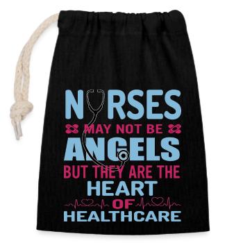Krankenschwester Cooler Spruch T-Shirt Design - Verschließbarer Geschenkbeutel aus Baumwolle (14x20cm) - Schwarz - Vorne