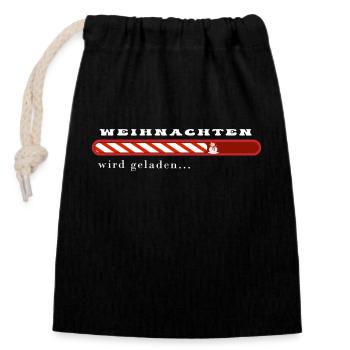 WIRD GELADEN - Sac cadeau en coton avec cordon (14 x 20 cm) - noir - Devant