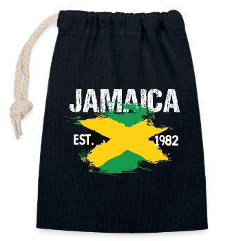 Jamaica Brush Flag Est1982 - Verschließbarer Geschenkbeutel aus Baumwolle (14x20cm) - Navy - Vorne