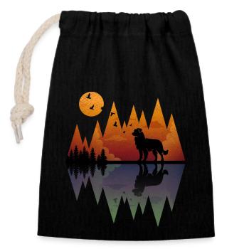Mountain Australian Shepherd - Closable cotton gift bag (14x20cm) - black - Front