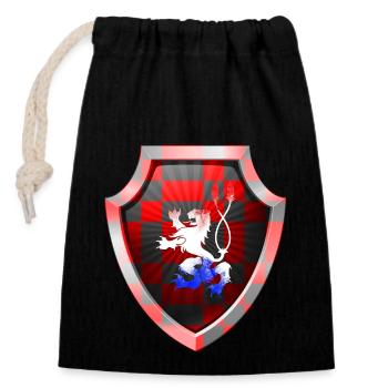 Logo du bouclier Emblème esports Sword Crest symbol lion - Sac cadeau en coton avec cordon (14 x 20 cm) - noir - Devant