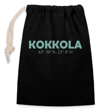 Kokkola - Finlande - Coordonnées Longitude Latitude - Sac cadeau en coton avec cordon (14 x 20 cm) - noir - Devant