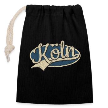 Köln Deutschland Vintage Typografie - Verschließbarer Geschenkbeutel aus Baumwolle (14x20cm) - Schwarz - Vorne