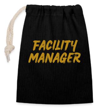 Facility Manager Haustechniker Hausmeister - Verschließbarer Geschenkbeutel aus Baumwolle (14x20cm) - Schwarz - Vorne