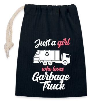 Müllauto Frauen Müllwagen Garbage Truck Fahrzeuge - Verschließbarer Geschenkbeutel aus Baumwolle (14x20cm) - Navy - Vorne
