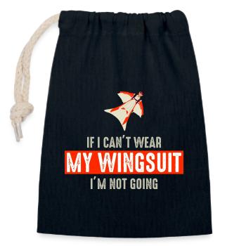 Wingsuit volant Base Jumping Parachutisme Wingsuit - Sac cadeau en coton avec cordon (14 x 20 cm) - bleu marine - Devant