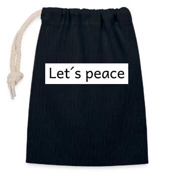 Let´s peace - Frieden - Verschließbarer Geschenkbeutel aus Baumwolle (14x20cm) - Navy - Vorne