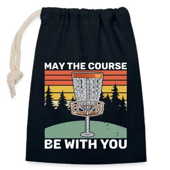 Disc golfer Throwing disc Frisbee - Closable cotton gift bag (14x20cm) - navy - Front