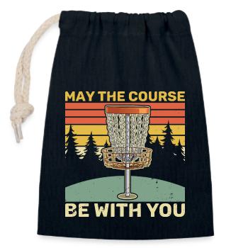 Disc golfer Throwing disc Frisbee - Closable cotton gift bag (14x20cm) - navy - Front