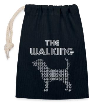 The Walking Dog Beagle - Verschließbarer Geschenkbeutel aus Baumwolle (14x20cm) - Navy - Vorne