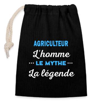 AGRICULTEUR homme mythe légende - Sac cadeau en coton avec cordon (14 x 20 cm) - noir - Devant