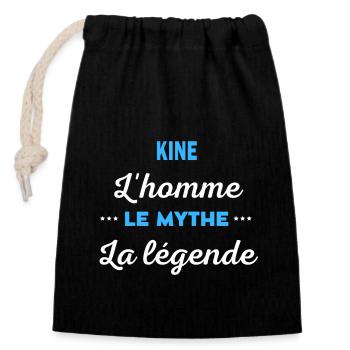KINE homme mythe légende - Sac cadeau en coton avec cordon (14 x 20 cm) - noir - Devant