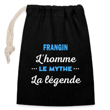 FRANGIN homme mythe légende - Sac cadeau en coton avec cordon (14 x 20 cm) - noir - Devant