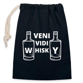 whisky, drinking whisky, whisky lover - Closable cotton gift bag (14x20cm) - navy - Front