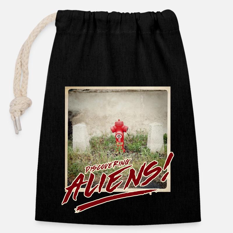 Aliens 4 - Closable cotton gift bag (14x20cm) - black