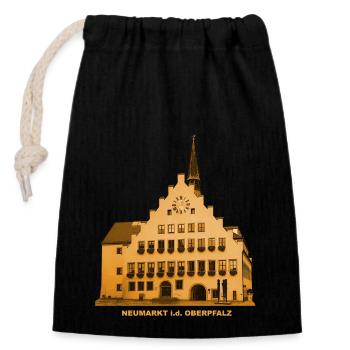 Neumarkt Town Hall Upper Palatinate Bavaria - Closable cotton gift bag (14x20cm) - black - Front