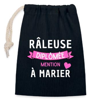 Râleuse diplômée mention à marier fête des mères - Sac cadeau en coton avec cordon (14 x 20 cm) - bleu marine - Devant