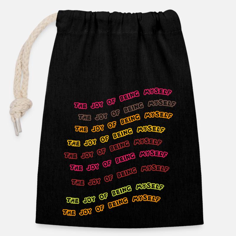 begeing my self - Sac cadeau en coton avec cordon (14 x 20 cm) - noir