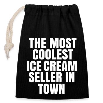 The most coolest ice cream seller in town - Closable cotton gift bag (14x20cm) - black - Front