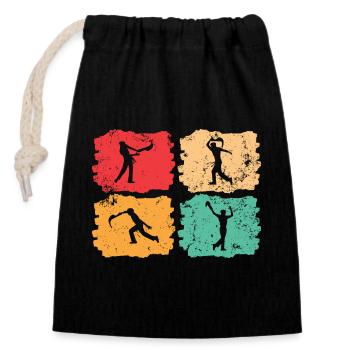 Retro vintage Basque pelota - Closable cotton gift bag (14x20cm) - black - Front